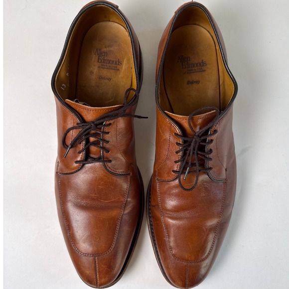 Allen Edmonds Delray Brown Leather Split Toe Derby Dress Shoes Mens 13 B 1298 main image 13